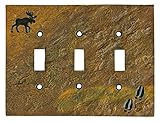Big Sky Carvers 30170446 Moose and Tracks Triple Switch Plate [並行輸入品]