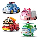 ロボカーポリー ミニカー 4台セット レスキュー ダイキャスト プレミアム ポリー ロイ アンバー ヘリー 車おもちゃ 韓国正規品 本社直営 キッズ 3歳以上 プレゼント ギフト