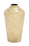 Deco 79 Metal Mosaic Vase, 13 by 25-Inch, Gold [並行輸入品]