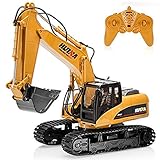 AOLE 15チャンネル2.4Gクローラー全機能リモートコントロールショベルRC建設トラクター車のおもちゃ (15CH 掘削機)