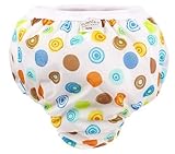 Kushies Taffeta Waterproof Training Pants, Medium, Crazy Circles White by Kushies [並行輸入品]