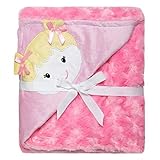 Baby Girl Rosette Pink Blanket with Little Girl Face by Baby Starters