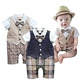 Goodparty ベビー キッズ 子供服 半袖 カバーオール フォーマル 男の子 ロンパース (90サイズ （9-12ヶ月）, カーキ )