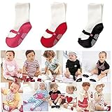 男の子の女の子の靴のデザインのかわいい赤ちゃん幼児の幼児のノンスリップソックス3色 (レッド)