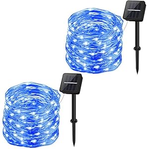 LEDイルミネーションライト ソーラーストリングスライト 100電球 10m 電飾8種光るパターンIP65防水 飾りライ…