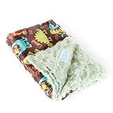 AllyZabba Dino Kiwi Small TravelZabba Baby Blanket 16 x 14 by AllyZabba