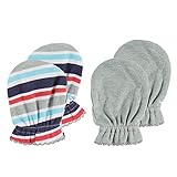 Luvable Friends Baby Scratch Mittens Solid and Patterned Colours (Boys Stripes) by Luvable Friends