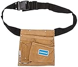Silverline Nail & Tool Workers Builders 5 Pocket Suede Belt Pouch 220mmx 220mm