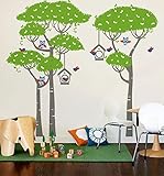 Pop Decors PT-0206-Va Beautiful Wall Decal Birds Playing in The Forest [並行輸入品]