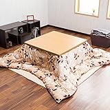 【こたつ3点セット 楽組こたつ 正方形 75×75cm こたつ布団掛け敷きセット】組み立て簡単◎省スペースこたつ◎フランネルこたつ布団 ベージュ