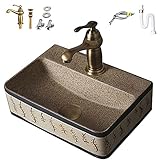 Tinse 洗面ボウル 洗面ボール 洗面器 高温焼成 陶器製 洗面所 洗面台 手洗いボウル おしゃれ バルコニー リフォーム 高級排水金具付き