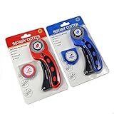 RaiFu ロータリーカッター 洋裁道具 ファブリック レザー 回転 カッター PU カッティング クラフト ツール 45　ミリメートル　と　28ミリメートル ホブ+ 5予備丸刃