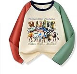 [YOY.LAVUROC] イタリアンブレインロット 子供服 長袖 Tシャツ キッズ 男の子 女の子 綿100% トゥントゥンサフール ブレインロット 可愛い パジャマ 丸首 プリント トップス 誕生日プレゼント (A15, 120)