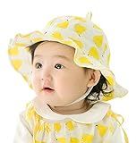 【Anjelly】ベビー キッズ 帽子 幼児用 つば付き ハット かわいい 洋ナシ柄 日差し対策 日よけに (イエロー)