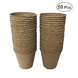 WINOMO ジフィーポット 植木鉢 育苗ポット 丸型 8cm 50個入