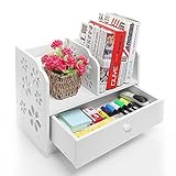 Home-Neat デスク上置棚 ブックスタンド 小物入れ 本棚 木製