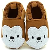 Ajusen ベビーシューズ 歩行練習 幼児 新生児靴 赤ちゃん靴 滑り止め 柔らかい 出産お祝い プレゼント 0-1歳の子供 (11サイズ)