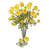 イエロー23インチRanunculus Stem (セットof 12 )