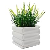 TOSSOW　簡約 おしゃれ ミニ 植木鉢 白 陶器 植木鉢　四角形 植木鉢　オフィスや家庭の装飾物 バレンタインデー　クリスマス　新年 のプレゼント