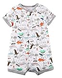 Plus Nao(プラスナオ) カバーオール ロンパース 半袖 前開き ボタン ベビー服 ボディスーツ 春 夏 可愛い かわいい 男の子 女の子 男児 女 12M 5938