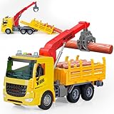 トラック おもちゃ クレーン車 はたらく車 建設車両 収納車 働く車 LEDライト付き エンジニアリングおもちゃ 車両プレイ 作業車セット 工事車 工事カー ミニカー 車 頑丈 コレクション 子供向け 男の子 女の子 誕生日 クリスマス プレゼント 贈り物 (建設車-トラック)