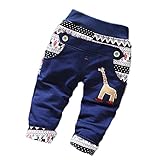 【SEBLES】ベビー服 ユニセックス ズボン 長ズボン ボトムス 新生児 0歳 1歳 2歳 キリン 動物 プリント コットン 綿 春 秋 ユニセックス 男の子 女の子(タイプD,90cm)