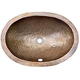 Houzer HW-ELI1EF Hammerwerks 6-Inch Oval Deep Lavatory Sink with Overflow, Antique Copper by HOUZER