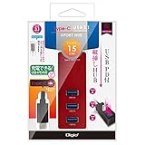Digio 2 Type-C USB3.1 4ポートハブ 15cm レッド UH-C3154R