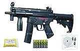 ■フルセット■ 電動サブマシンガン MP5K PDW ブラック フルセット （アルカリ単3電池＋精密0.12gBB弾＋ターゲットペーパーA5版） 【クラウンモデル】