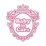 ミラー型 Baby in car スター ステッカー ピンク 桃