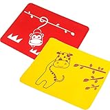 INCHANT シリコン ゴム ランチョンマット 断熱 お手入れ簡単 プレイスマット 動物パターン (2枚セット)