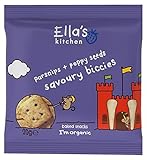 Ella's Kitchen Parsnips + Poppy Seeds Savoury Biccies 20g 1+ (Pack of 2) - エラのキッチンパースニップ+ケシの実香ばしいBic
