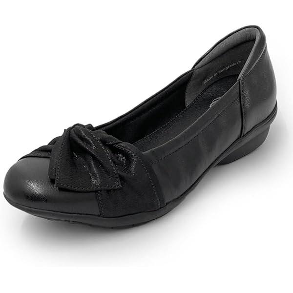 [エアリーステップ] 059-6360 婦人靴 レディースシューズ バックル付き カジュアルフラットシューズ 本革 レザー 普段履き エレガント ローヒール ぺたんこ バレエシューズ (22.0 cm 3E, ブラック) Amazon | [エアリーステップ] 6360 婦人靴 レディースシューズ