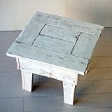 リサイクルウッド　玄関スツールS　[ホワイト]