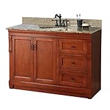 Foremost nacaqu4922d Naples 49 " W x 22 " D Vanity With右Drawers in Warm Cinnamon with Granite Top in