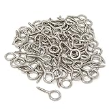 Honbay 100個28 mm ( 1.1インチ)ニッケルメッキねじ目ピンEyeボルトフックEye ShapeスクリューフックHangingカップフック