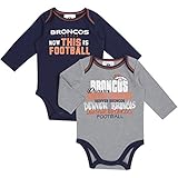 Denver Broncosフットボールベビーボディスーツ2パック