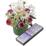 お供え 生花 アレンジメント 日本香堂 ローソク・お線香セット(心)