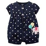カーターズ Carter's ロンパース 前開き 半袖 綿100% Snap-Up Polka Dot Cotton Romper NB (50-55cm)