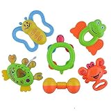 funslane 6 pcs Baby Rattle Toy and Baby TeetherおもちゃPlayセット