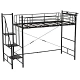 階段ロフトベッド（高さ173cm）　ブラック　KH-3378M-BK