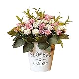 結婚式のための人工花/パーティーテーブル装飾- ピンクと白のローズ