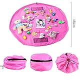 OJA お片づけ おもちゃ 収納袋 持ち運び 超大キッズマット 直径150cm 防水シート 玩具収納袋 女の子(150cm, ピンク)