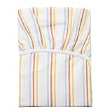 国産ダブルガーゼ ベビー敷フィットシーツ (ランデブー) 【78c×128c】【日本製】 (ストライプサックス)