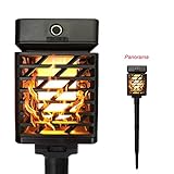 ソーラー懐中電灯USB充電51LED炎光ガーデン装飾自動スイッチ屋外防水壁ランプブラック
