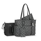 Carter 's Studio Diaper Bag with Removable Stroller Tote – ブラック/グレー