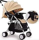 両対面式、背面ベビーカー・バギーお互いに変換 軽量ポータブルデラックスベビーベビーカー0-3歳の赤ちゃん (カーキ)