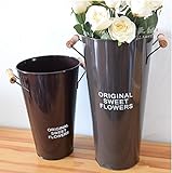 北欧風 花を生けやすい フラワー プラント バケツ フラワーテイラーズ ロング フラワーポット 鉄の花瓶