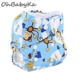 Ohbabyka布おむつ おむつカバー ベビー 布オムツ おむつ オムツ フリーサイズ サイズ調節可 子供服 しゃれ かわいい キッズ服 ベビー服 漏れにく 吸水性が優れてる 猿 羽毛 ドット 手のひ