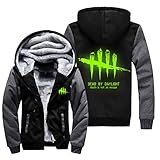 KCS デッド バイ 夜光 パーカー デイライト スウエット Dead by Daylight コート フード付き 裏起毛 長袖 秋冬用 ポリエステル グレー袖 学生 大人 ハロウィン クリスマス イベンド 変装 仮装 祭り L